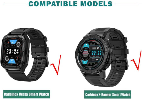 Compatible Carbinox X-Ranger Smart Watch Bands, 22mm Soft Silicone Magnetic Buckle Sport Wristband Replacement Straps Compatible for Carbinox X-Ranger/Vesta Smart Watch