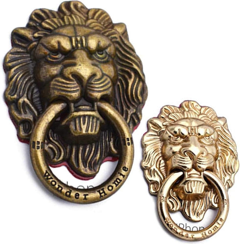 3Pcs Phone Holder Metal Lion Mobile Phone Ring Stand, Universal Desktop Bracket Retro Style