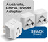 Ceptics Australia Power Plug Adapter, 2 in 1 Type I, US to Australia, China, New Zealand, 3 Pack