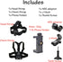 Phone Chest Mount Harness Vest - Head Strap Clip Holder for POV/VLOG, Compatible with iPhone, Samsung, GoPro
