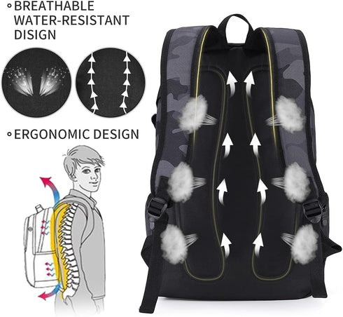 rickyh style Lightweight School Backpack Travel Bag for Men & Women with Laptop Compartment