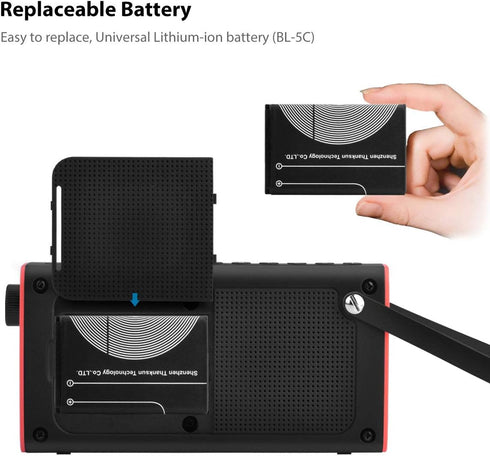 Avantree SP850 Rechargeable Portable FM Radio with Bluetooth Speaker and SD Card MP3 Player, 3-in-1, LED Display,