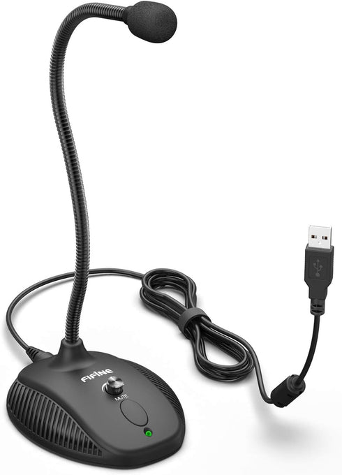 FIFINE TECHNOLOGY Fifine USB Computer Microphone, Plug &Play Desktop Condenser PC Laptop Mic,Mute Button