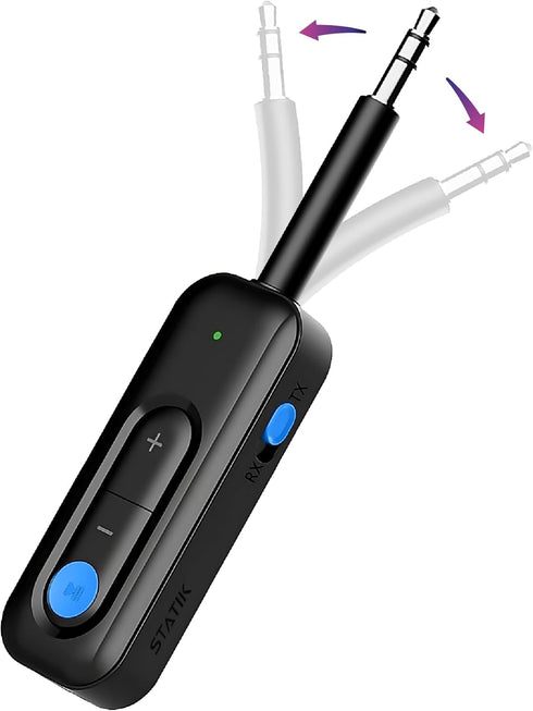 STATIK BlueSnap Bluetooth Transmitter for TV, Bluetooth Receiver for Home Stereo, Bluetooth Transmitter Car Audio,