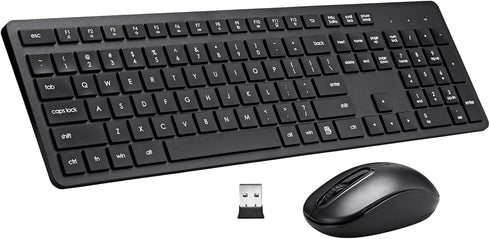 Wireless Keyboard and Mouse Combo, 2.4G Silent Cordless Keyboard Mouse Combo for Windows Chrome Laptop Computer