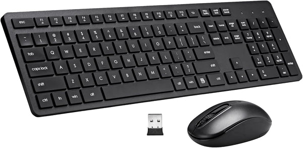 Wireless Keyboard and Mouse Combo, 2.4G Silent Cordless Keyboard Mouse Combo for Windows Chrome Laptop Computer