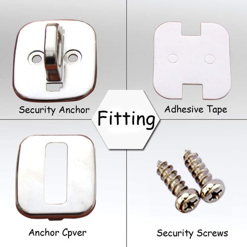 Security Anchor Base Plate for Keyed or Combination Cable Locks, Desk Mount Accessory
