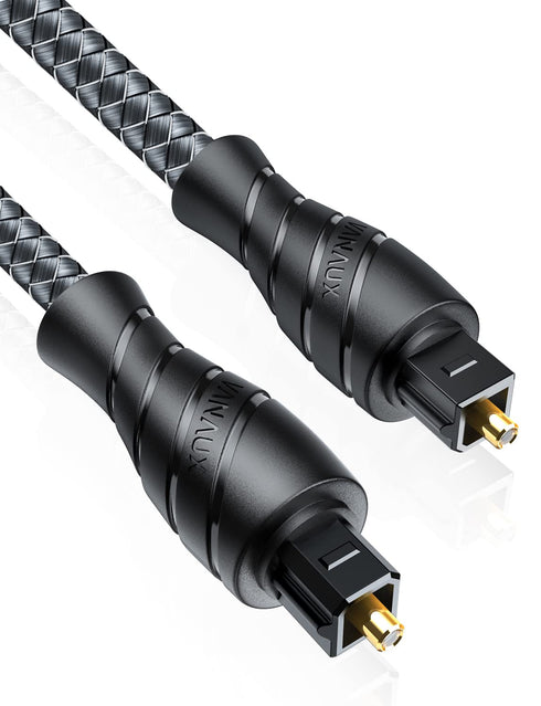 VANAUX Optical Digital Audio Cable, Toslink Cable with PMMA Fiber Optic Braided Jacket, S/PDIF Male to Male Cord