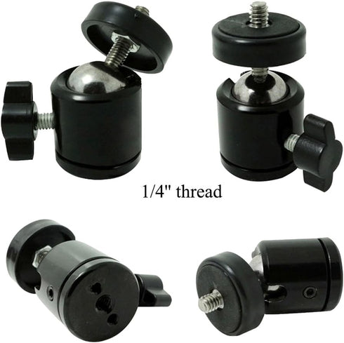 SLOW DOLPHIN 360 Degree Swivel Mini Ball Head Hot Shoe Mount Adapter with 1/4 Tripod Screw for Cameras, 2 Packs