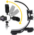 C-Shape Dual Hot Shoes Flash Lamp Mount Holder Bracket for DV Cameras