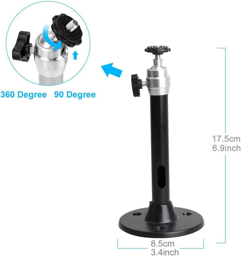 Mini Ceiling Wall Projector Mount Stand, Compatible with QKK, DR.J, DBPOWER, Anker, VANKYO, and More (175mm, Black)