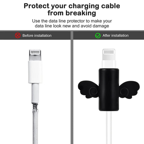 Cartoon DIY Cable Protector for iPhone Charger, 3D Kawaii Cat Design, USB Wire Cord Saver for iPhone 11 12 13 14 Pro Max