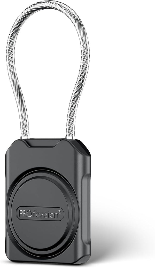 PROfezzion Secure AirTag Holder with Metal Wire Cable, IPX8 Waterproof Hard Shell Case for Luggage, Travel, Pets
