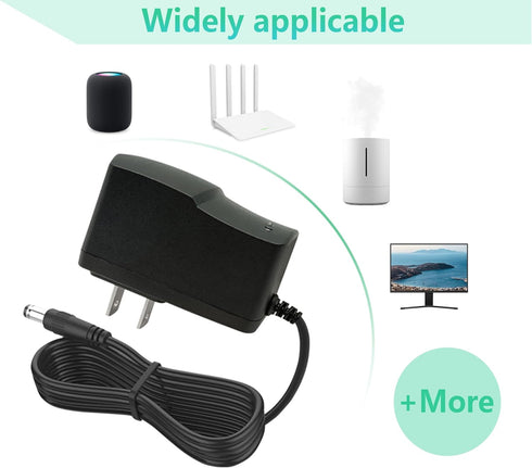 5V 2A Power Adapter 5Volt AC/DC 100-240V Converter with 8 Tips for Baby Monitor, Camera, TV Box, Speaker, US Plug