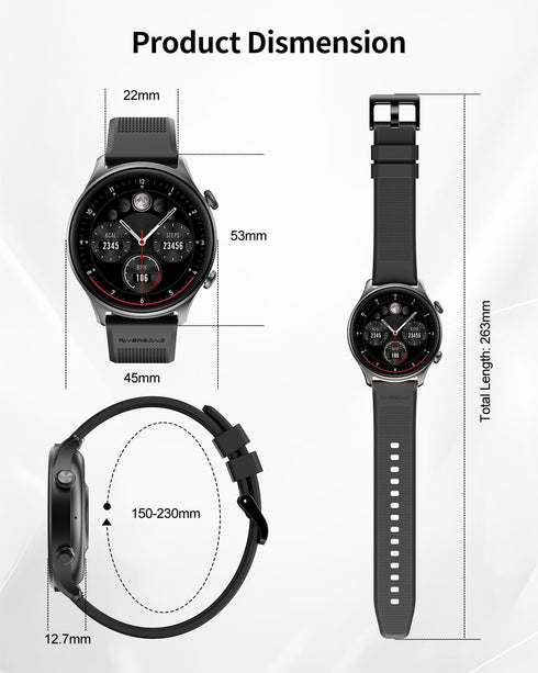 RIVERSONG Smart Watch for Men Women - 1.52" Fitness Tracker - Answer/Make Call - Heart Rate, Sleep, Blood Oxygen