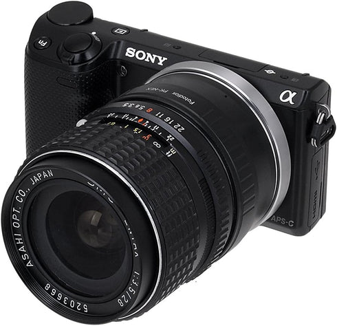 Fotodiox Lens Mount Adapter - PK-NEX, Pentax K/PK Lens to Sony Alpha Nex E-mount Camera Adapter