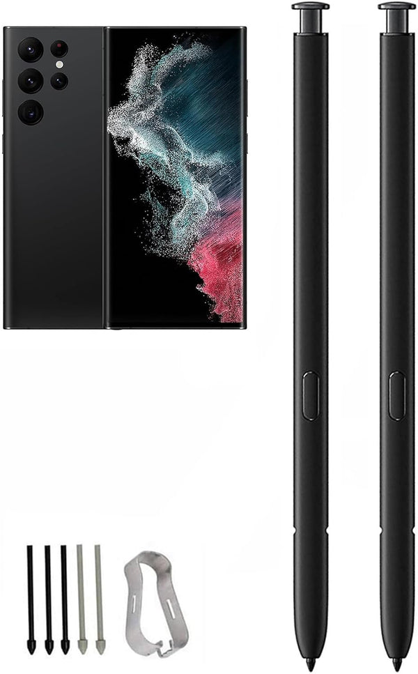 2 Pcs Galaxy S22 Ultra S Pen Replacement for Samsung Galaxy S22 Ultra 5G Stylus Pen, Black
