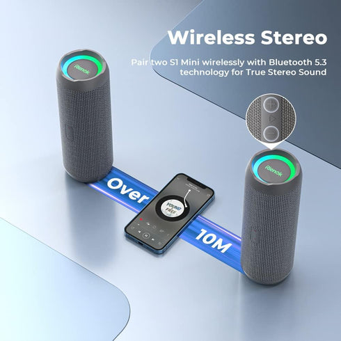 RIENOK Portable Bluetooth Speaker, 30W Dual Pairing True Wireless Stereo, IPX7 Waterproof Outdoor Sport Shower Speaker