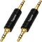 3.5mm Stereo AUX Male to Male Gold-Plated Adapter 2 Pack, 3-Pole 1/8 inch TRS Jack for BT Receiver, MP3, Speakers