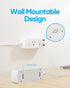 Short Extension Cord 1ft - Olcorife Flat Plug Power Strip with 6 Outlets and 3 USB Ports (1 USB C), Small Outlet