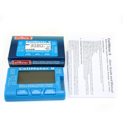 SoloGood RC CellMeter 8 Digital Battery Capacity Checker with LCD Backlight for LiPo Life Li-ion NiMH Nicd