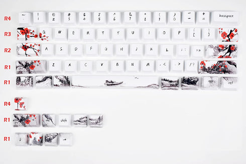 MOLGRIA Keycaps 71 Set for Gaming Mechanical Keyboard - Custom PBT OEM Profile Key caps with Keycap Puller for Cherry
