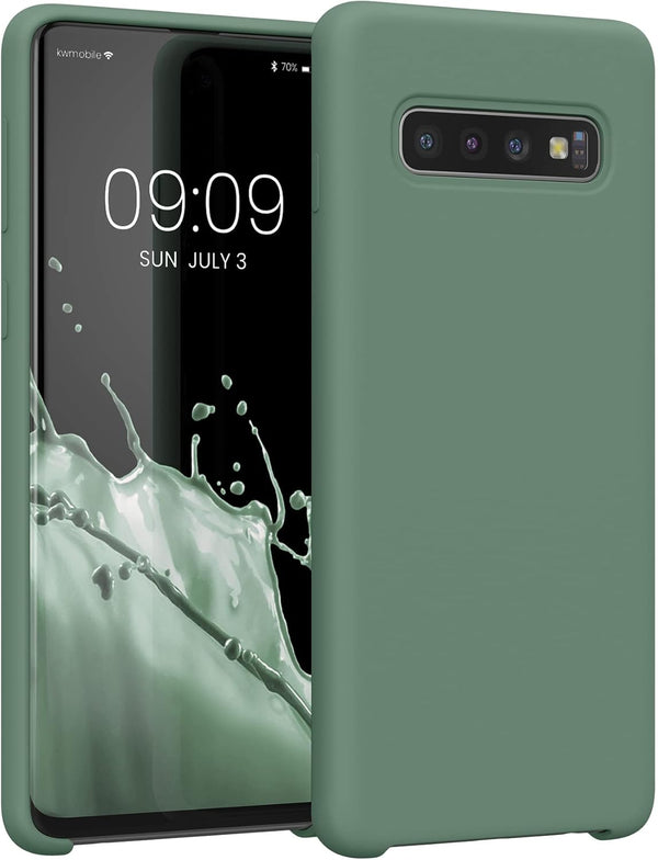 kwmobile Case for Samsung Galaxy S10, TPU Silicone Phone Cover with Soft Finish, Forest Green