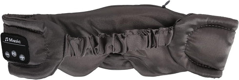 Silk 5.0 Eye Mask with Sleep Headphones - Handsfree Music Blackout Cover with Built-in Speaker and Microphone (Grey)