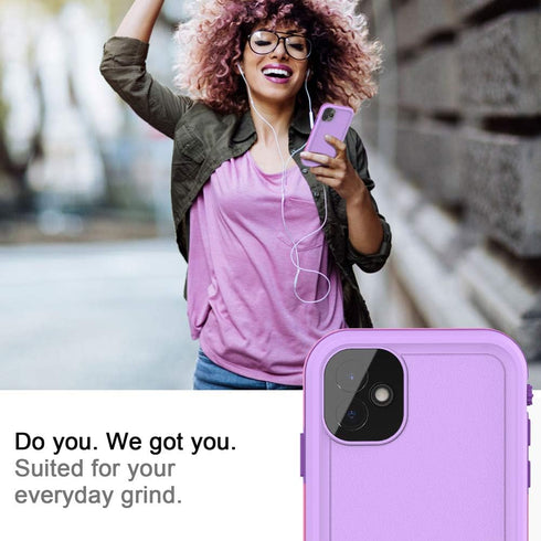 iPhone 11 Waterproof Case with Screen Protector, Shockproof Full-Body Dustproof Rugged Case for Apple iPhone 11 (Purple