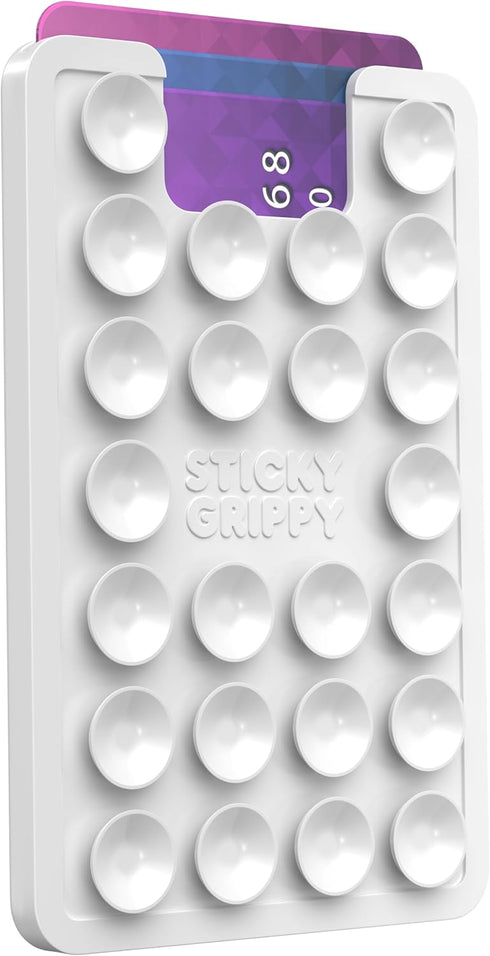 Suction Phone Card Holder Mount, Silicon Adhesive Phone Accessory for iPhone and Android, Hands-Free Mirror Shower