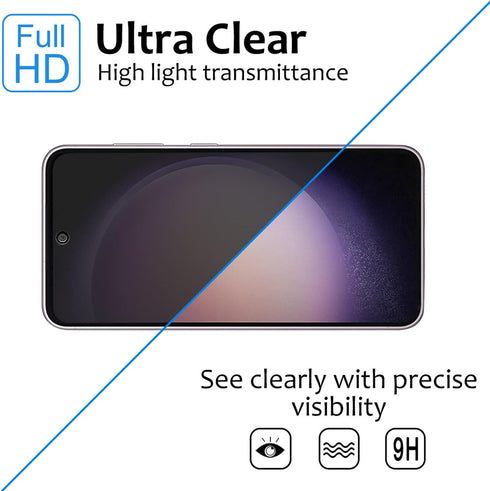 2 Pack Privacy Screen Protector for Samsung Galaxy S23, Anti-Spy Tempered Glass, Ultra HD, Bubble-Free