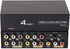 DTECH 4 3 1 4 Powered Way RCA Splitter Box in Out Composite Video Audio Distribution Duplicator with Power Adapter