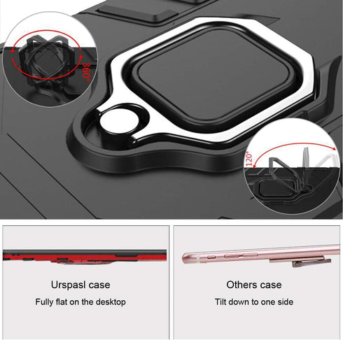 Urspasol for OnePlus 8T Case with Screen Protector (2 Pack), Heavy Duty Armor Protective Bumper Cover with Ring Holder
