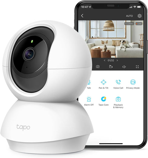 Tapo TP-Link 2K Pan Tilt Security Camera for Baby Monitor, Dog Camera w/Motion