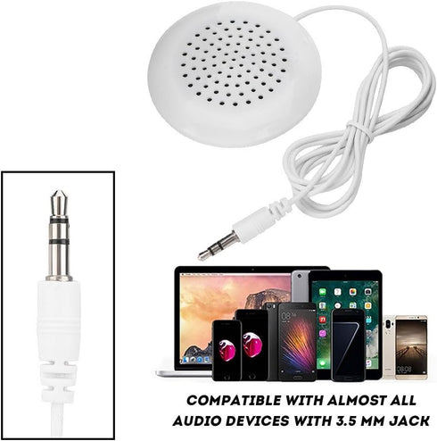 Zerone Pillow Speaker, 3.5mm Mini Under Pillow Speaker for MP3 Phone Portable CD - White