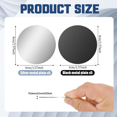 JJUNW 10 Pcs Universal Metal Plate, Adhesive Thin Metal Plates (Compatible with Magnetic Mounts), Magnet Phone Metal