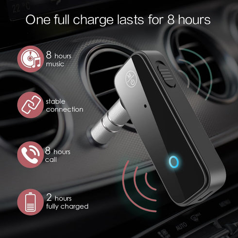 Bluetooth Aux Adapter for Car, Bluetooth Receiver for Car, 2 in 1 Wireless Bluetooth Transmitter Receiver with 3.5mm Aux Port, for Car, TV, Headphones, Hands-Free Call