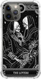 The Lovers Tarot Card Skull Black Case for iPhone 12/12 Pro, Trippy Psychedelic Aesthetic Cool Skeleton Cover