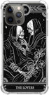 The Lovers Tarot Card Skull Black Case for iPhone 12/12 Pro, Trippy Psychedelic Aesthetic Cool Skeleton Cover