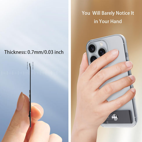 Stinfy 1-Pack) Phone Slim Stand Thin Kickstand, Ultra Thin Vertical Horizontal Universal Steel Metal Stable Mount