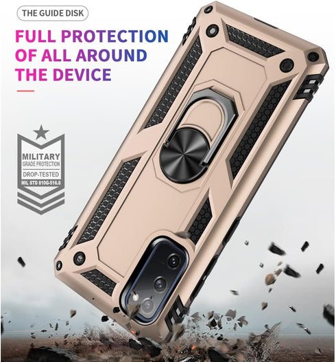 Yiakeng Samsung Galaxy S20 FE Case with HD Screen Protector, Military Grade Protective Case with Ring