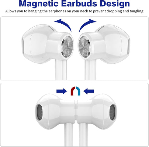 Wired Headphones 3.5mm Jack Aux Earbuds, Corded Earphones with Microphone Volume Control Noise Isolation for iPhone 6