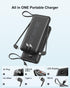 ANOUV 10000mAh 22.5W Pack 17/16/15/14/13 Portable Charger Built-in Cables and AC Wall Plug, PD Fast Charging Power