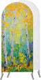 Jnbasdffb Yellow Leaves Wedding Arch Cover, Stretchy Spandex Arch Backdrop Stand Covers 7.2