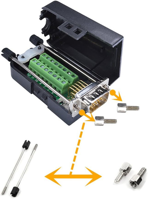 Oiyagai Plastic DIY D-SUB DB15 VGA Female Shell Breakout Terminals Board Connector with Case