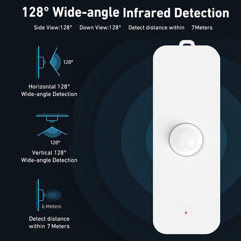 WiFi Smart Motion Sensor, Wireless PIR Motion Detector for Home Security, Infrared Motion Sensor with App Notification