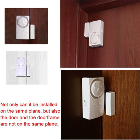 Wireless Home Security Burglar Alarm, Magnetic Sensor Door Window Alarm, Super Loud 110dB, Pack of 4