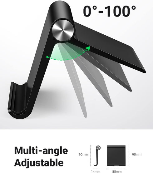 UGREEN Cell Phone Stand for Desk - Foldable Portable Adjustable Phone Holder Compatible with iPhone 15 14 13 Pro Max,