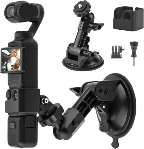 Suction Cup Mount for DJI Osmo Pocket 3, Action Camera Car Windshield Holder for GoPro Hero