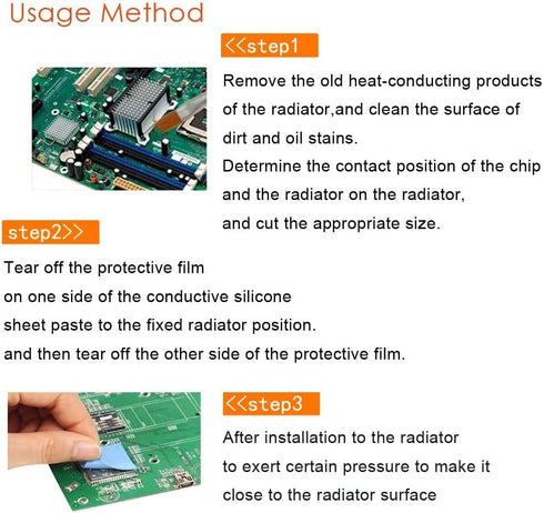 Thermal Pad, 200x200x0.5mm Highly Efficient Thermal Conductivity 6.0 W/mK, Insulated Heat Resistant Silicone Thermal